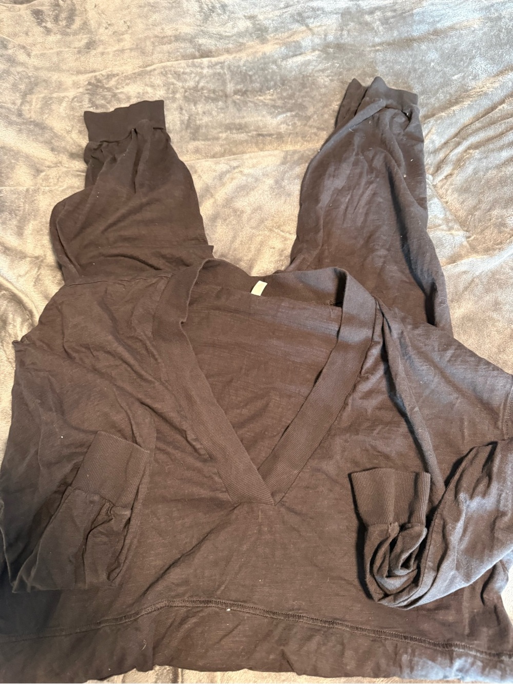 Johnny Was Black V-Neck Lightweight Knit Top